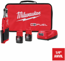 M12 FUEL 1/4 Inch High Speed Ratchet Kit with 450 RPM and 35 ft-lbs Torque