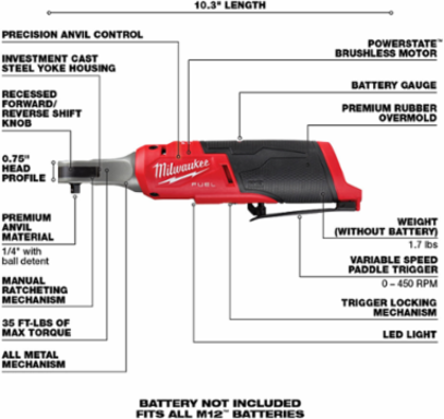 M12 FUEL™ 1/4" High Speed Ratchet-Reconditioned