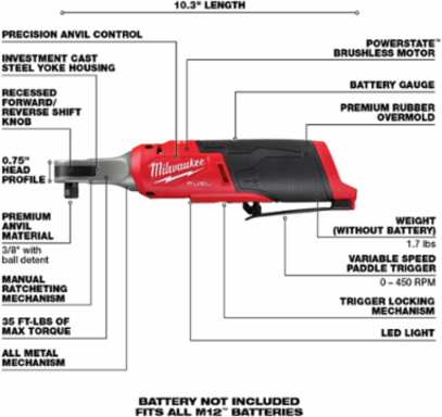 M12 FUEL™ 3/8" High Speed Ratchet-Reconditioned