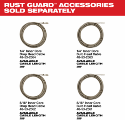 M12™ Drain Snake Kit, 2.5 Inch Max Pipe Diameter, 10 lbs Lightweight Design