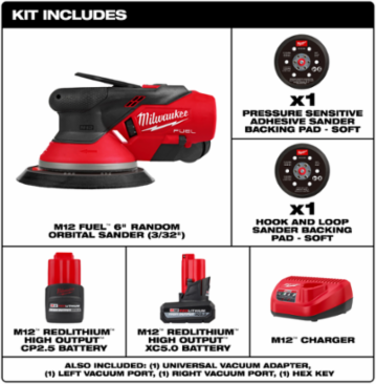 M12 FUEL™ 6" Random Orbital Sander Kit (3/32")