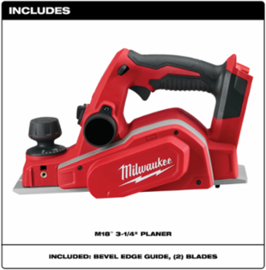 M18 3-1/4 Inch Cordless Planer with 14,000 RPM Motor and 5/64 Inch Cutting Depth