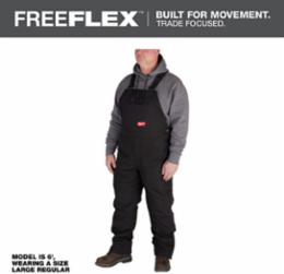 FREEFLEX™ Insulated Bib Overalls, 3X-Large Short, Water-Resistant, Black