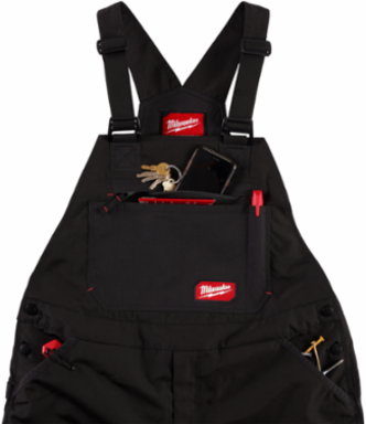FREEFLEX™ Insulated Bib Overalls - Medium Short, Black, Water Resistant, Reinforced Knees