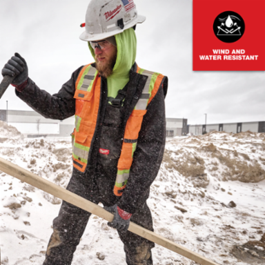 FREEFLEXTM Insulated Bib Overalls X-Large Regular, Water-Resistant, Reinforced Knees