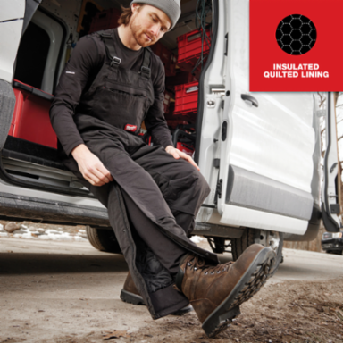 FREEFLEXTM Insulated Bib Overalls X-Large Regular, Water-Resistant, Reinforced Knees
