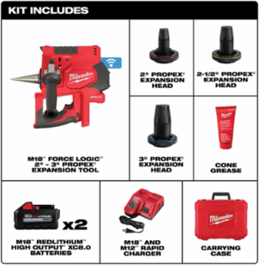 M18TM FORCE LOGICTM ProPEX Expansion Tool Kit, 2-3 Inch PEX, Electric Powered