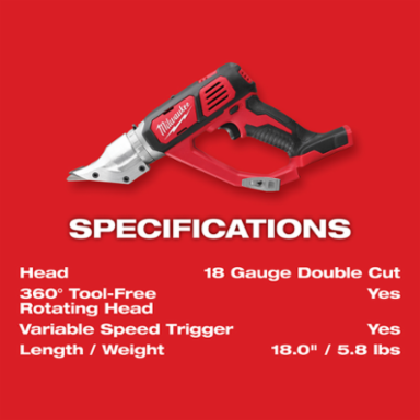 M18™ Cordless 18 Gauge Double Cut Shear-Reconditioned