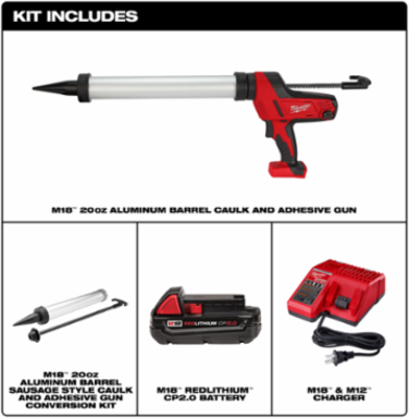 M18TM Cordless Caulk and Adhesive Gun 20 oz, 950 lbs Force, Variable Speed