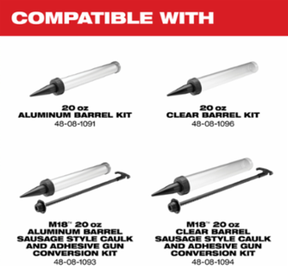 M18™ Cordless Caulk and Adhesive Gun 20 oz, 950 lbs Force, Variable Speed