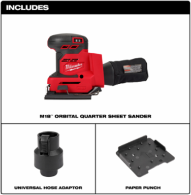 M18 Orbital 1/4 Sheet Sander, 2.5 lbs, 12000 OPM, 4.5 x 5.5 Inch Pad Size