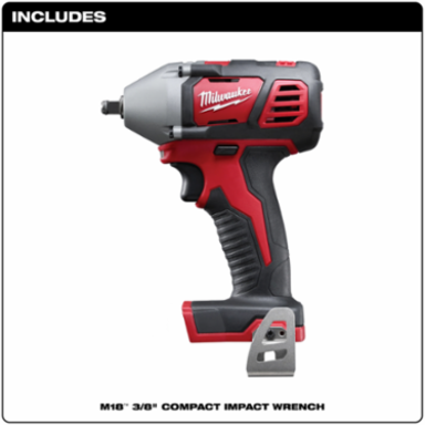 M18TM Cordless 3/8 Inch Impact Wrench, 3,350 ipm, 183 ft-lbs Torque