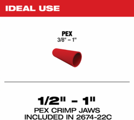 M18™ Short Throw Press Tool Kit with PEX Crimp Jaws, 13.5 Inch, Up to 1" Capacity, 4.8 lbs