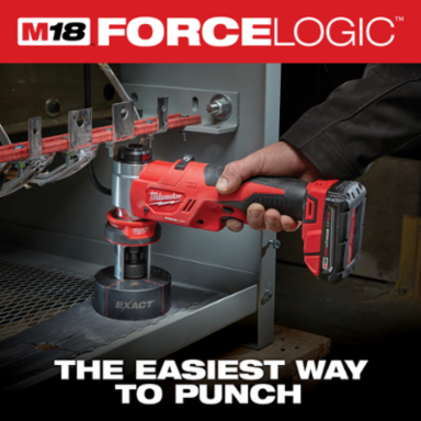 M18 FORCE LOGIC 6T Knockout Tool Kit, Punches 4 Inch Holes in 14 Gauge Steel