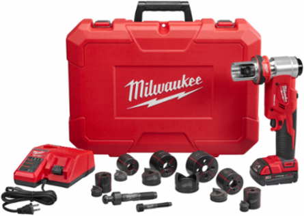 M18 FORCE LOGIC 6T Knockout Tool Kit, Punches 4 Inch Holes in 14 Gauge Steel
