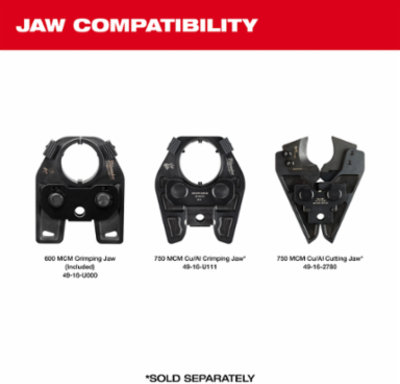 M18 FORCE LOGIC 600 MCM Crimper, 2.9 Sec Crimp Speed, 350° Head Rotation