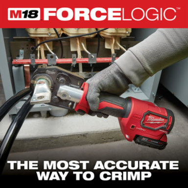 M18 FORCE LOGIC 600 MCM Crimper, 2.9 Sec Crimp Speed, 350° Head Rotation