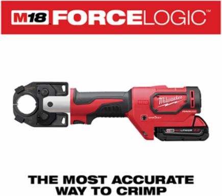 M18 FORCE LOGIC 600 MCM Cu Crimper Kit w/ 750 MCM Jaw, 2.9 Sec Crimp Speed, 350° Head Rotation