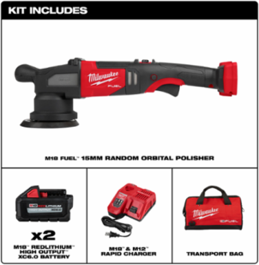 M18 FUEL 15mm Random Orbital Polisher Kit, 5 in Pad, 5100 RPM, Cordless