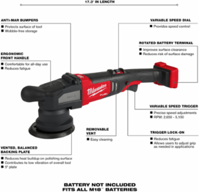 M18 FUEL™ 15mm Random Orbital Polisher-Reconditioned