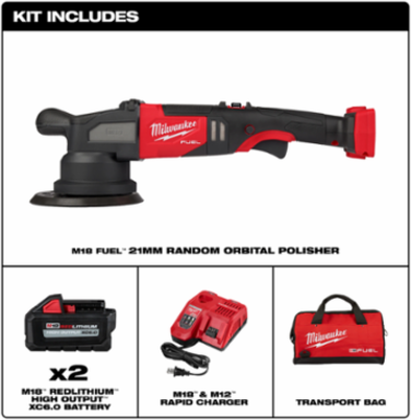 M18 FUEL 21mm Cordless Random Orbital Polisher, 4500 RPM, 6 Inch Disc Size