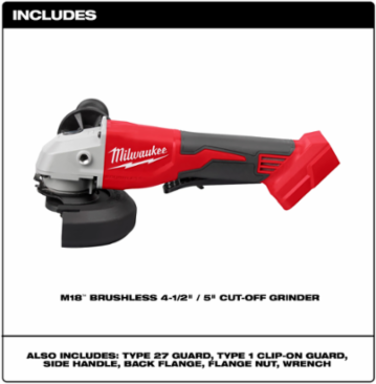 M18 Brushless Cut-Off Grinder 4-1/2 Inch / 5 Inch, 11000 RPM, Cordless