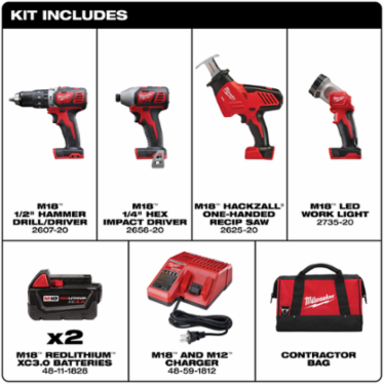 M18™ Cordless LITHIUM-ION 4-Tool Combo Kit