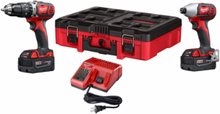 M18 Cordless 2 Tool Combo Kit with 1/2 Inch Hammer Drill, 1/4 Inch Impact Driver, 2 Batteries