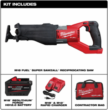 M18 FUEL™ SUPER SAWZALL® Cordless Reciprocating Saw, 1-1/4 in Stroke Length, 3000 SPM