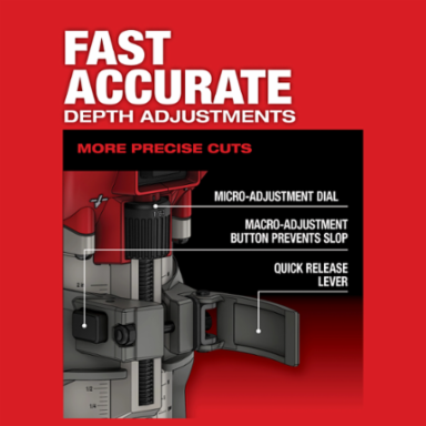 M18 FUEL Compact Router 1.25 hp, 31,000 RPM, 1/4 Inch Collet, 1.5 Inch Depth Capacity
