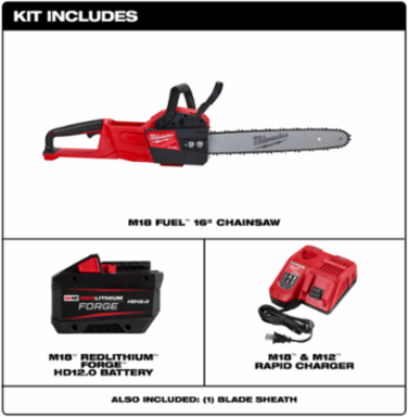 M18 FUEL 16 Inch Chainsaw Kit with REDLITHIUM 12.0Ah Battery