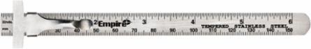 Stainless Steel 6 Inch Pocket Ruler with Metric & SAE Graduations