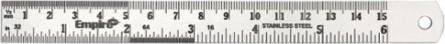 6 Inch Steel Rule, Stainless Steel, 32nds & 64ths Readings