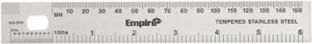 6 Inch Stainless Steel Stiff Ruler, Metric & SAE, 2.125 Inch Width