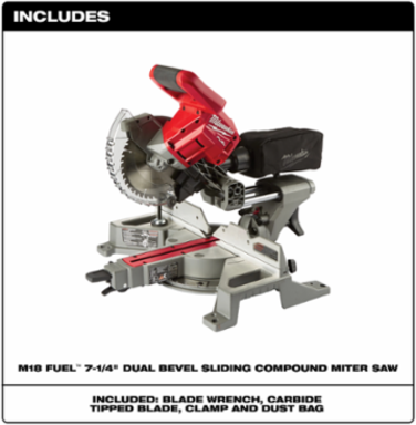 M18 FUELTM 7-1/4 Inch Dual Bevel Sliding Compound Miter Saw, 28 lbs, Cordless