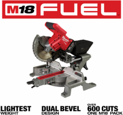 M18 FUEL 7-1/4 Inch Dual Bevel Sliding Compound Miter Saw Kit, 28 lbs, Cordless