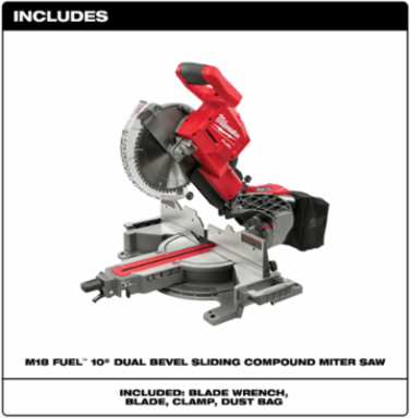 M18 FUEL 10 Inch Dual Bevel Sliding Compound Miter Saw, Cordless, 400 Cuts/Charge