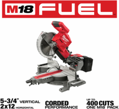 M18 FUEL 10 Inch Dual Bevel Sliding Compound Miter Saw, Cordless, 400 Cuts/Charge