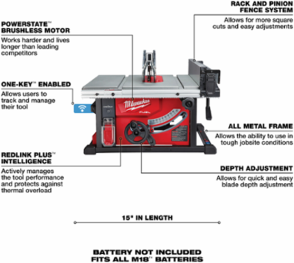 M18 FUEL™ 8-1/4" Table Saw w/ ONE-KEY™