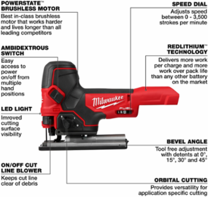 M18 FUEL™ Barrel Grip Jig Saw (Tool Only)