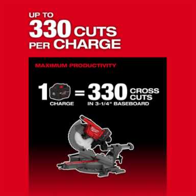 M18 FUEL 12 Inch Dual Bevel Sliding Compound Miter Saw, 330 Cuts per Charge