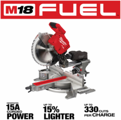 M18 FUEL 12 Inch Dual Bevel Sliding Compound Miter Saw, 330 Cuts per Charge