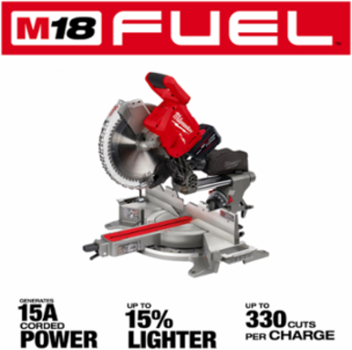 M18 FUEL 12 Inch Dual Bevel Sliding Compound Miter Saw Kit, 330 Cuts/Charge, 18V