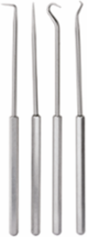 4-Piece Premium Pick Set, 7 Inch Steel Picks with Hex Aluminum Handles