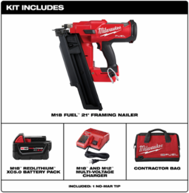 M18 FUEL Framing Nailer Kit, 21 Degree, 3.5 Inch Fasteners, 9.4 lbs