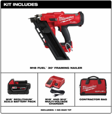 M18 FUEL 30 Framing Nailer Kit, 3.5 Inch Max Fastener Length, 9.4 lbs
