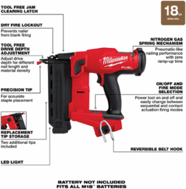 M18 FUEL™ 18 Gauge Brad Nailer
