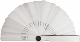 Metric 26 Leaf Feeler Gauge Set, 0.002-0.025 Inch Thickness, Chrome Plated