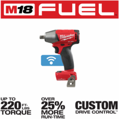 M18 FUELTM 1/2 Inch Compact Impact Wrench, 220 ft-lbs Torque, Cordless
