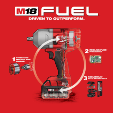M18 FUEL™ 1/2 in. High Torque Impact Wrench with Pin Detent Kit